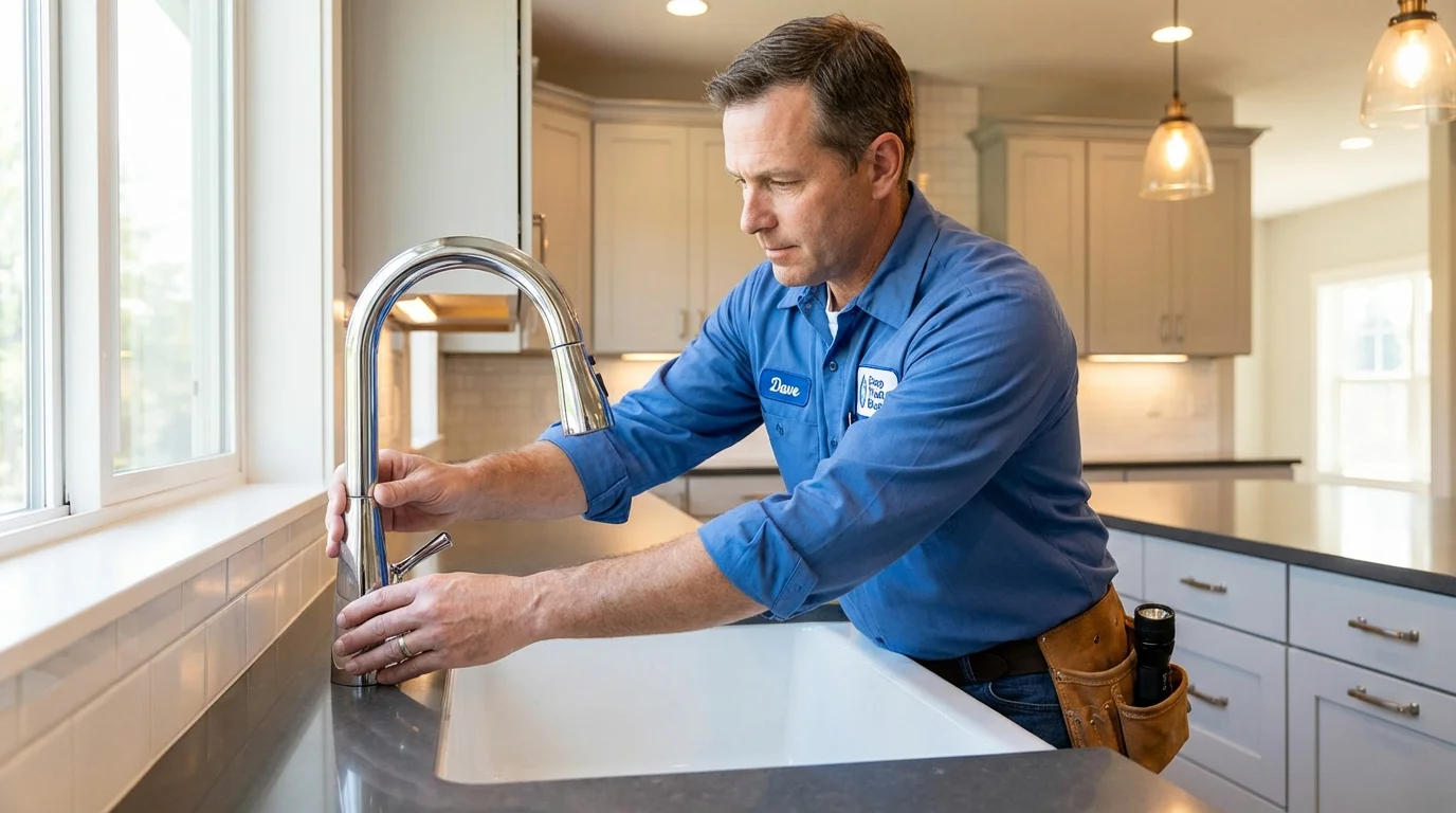 Kitchen faucet installation by Johns Plumbing LLC in Hendersonville